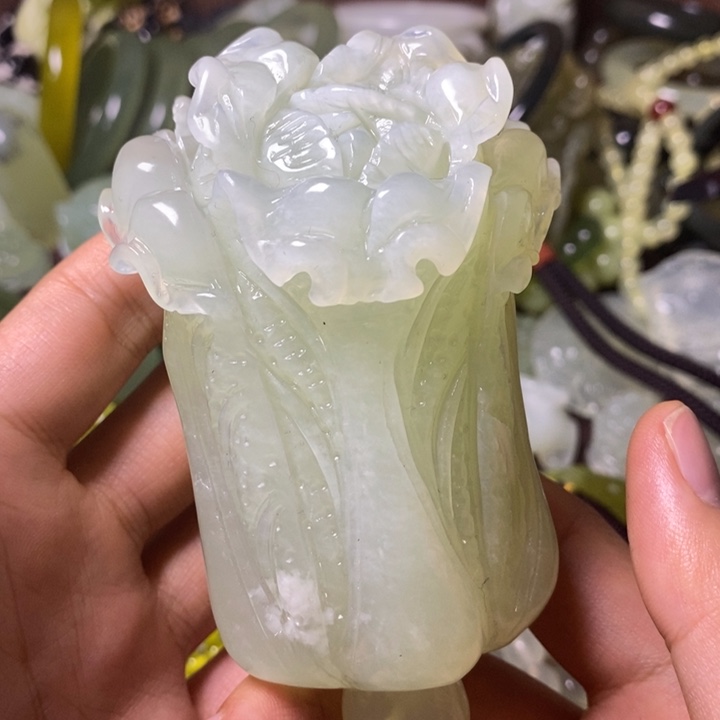 岫玉岫玉手把件未镶嵌