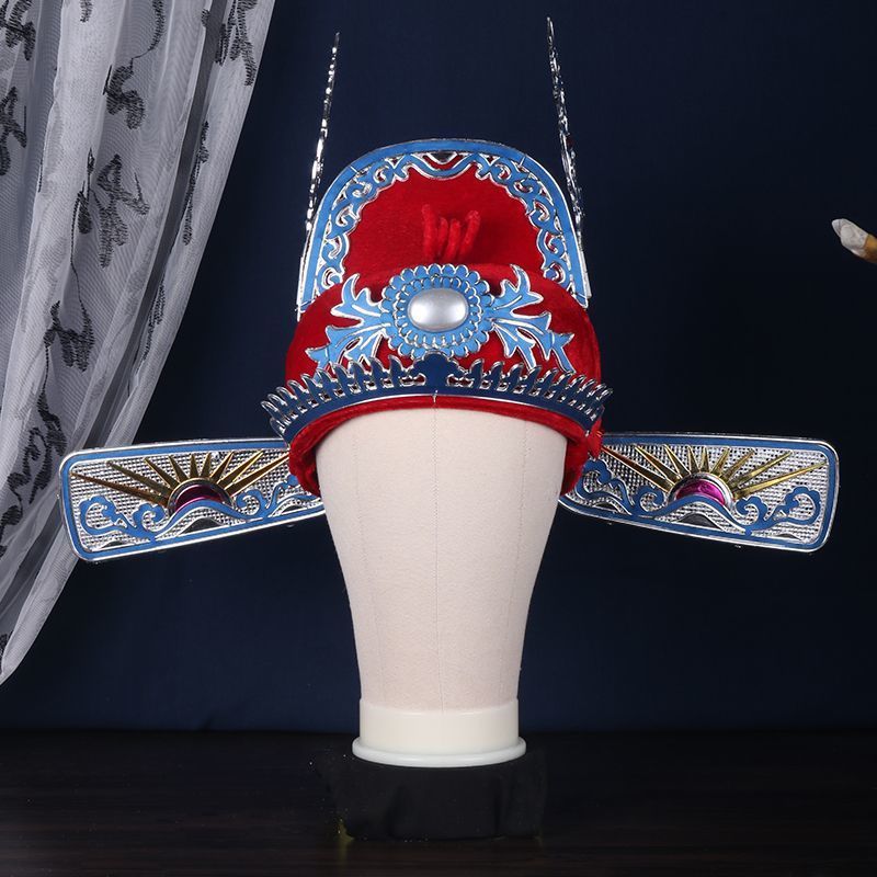 驸马帽子戏曲头盔新郎官帽戏剧帽状元红色财神四郎探母县官帽帽