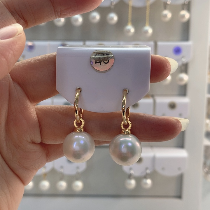 淡水珍珠耳饰银S925镶嵌