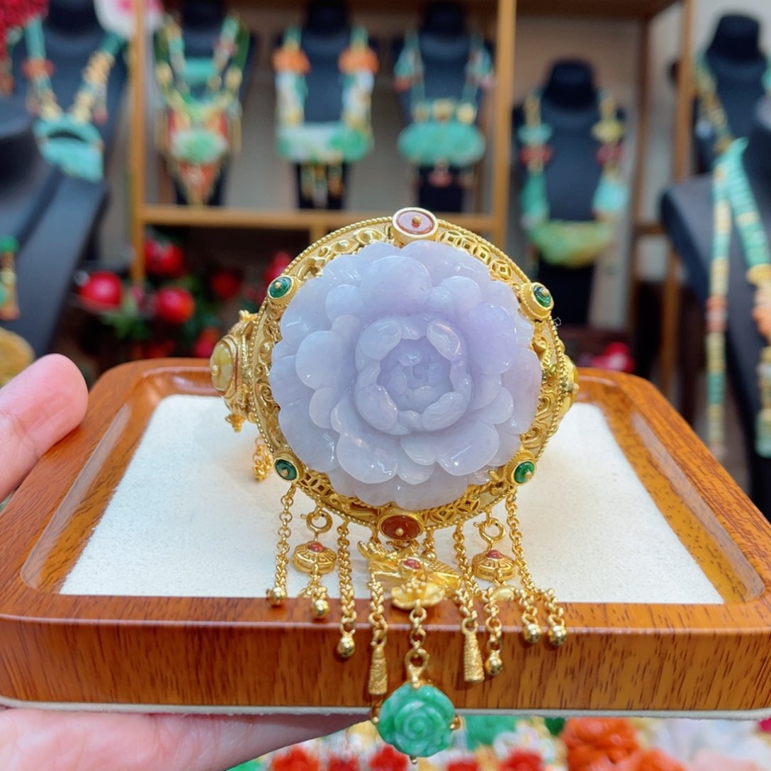 翡翠手镯银S925镶嵌48小时鉴赏期