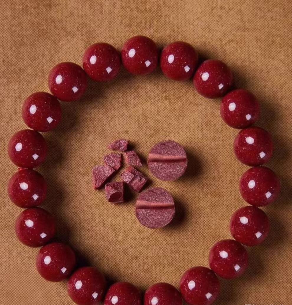 含辰砂工艺品紫金砂10MM纯光珠手串