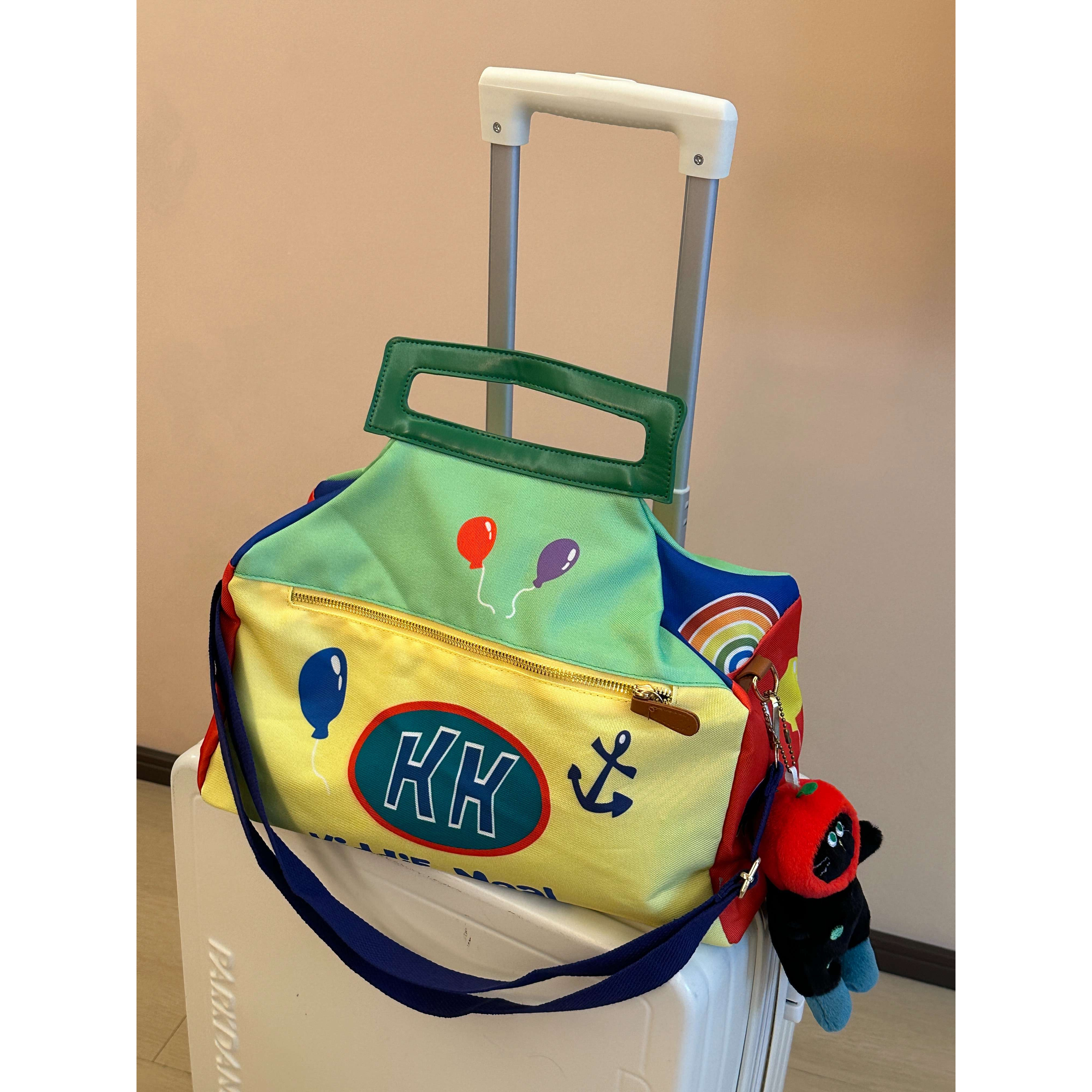 海绵宝宝系列手提旅行包大容量学生拉杆行李包收纳袋斜挎健身包