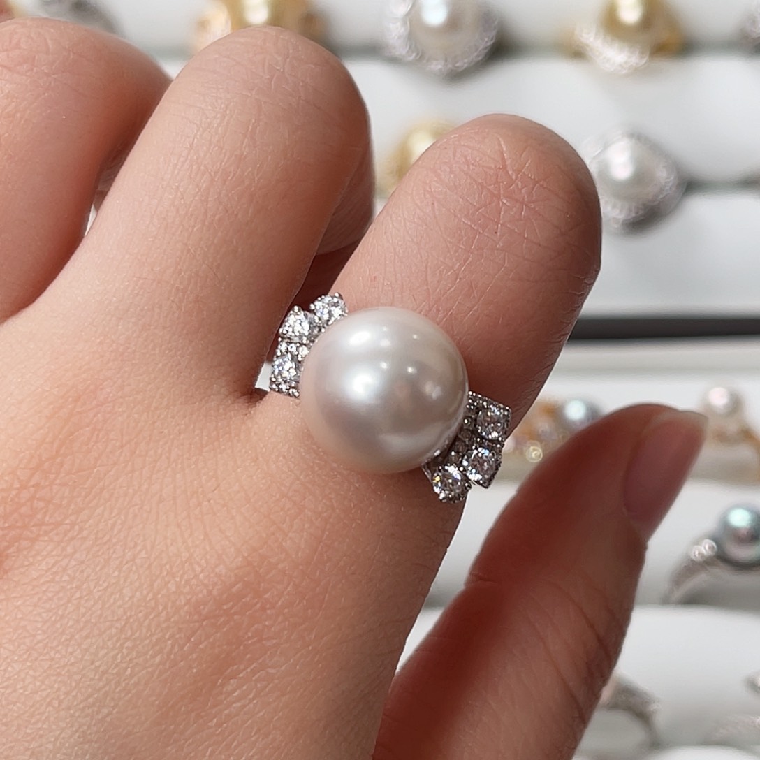 淡水珍珠戒指银S925镶嵌