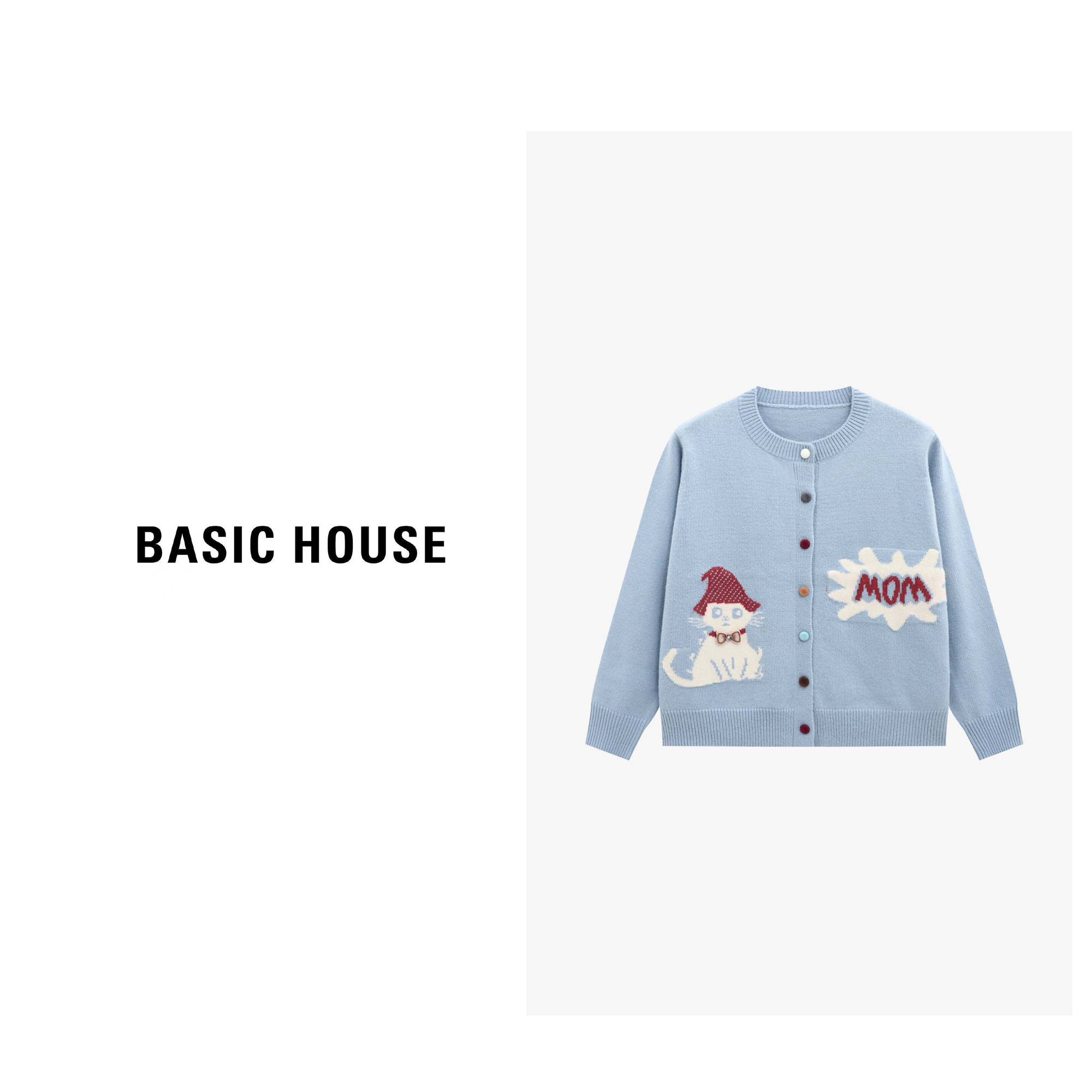 Basic House/百家好甜美可爱风格女装舒适百搭女毛衣-B0625B5KJO2