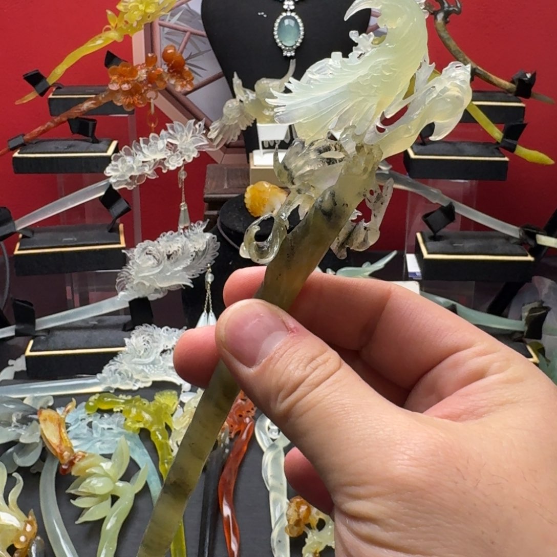 岫玉发饰未镶嵌嘚*