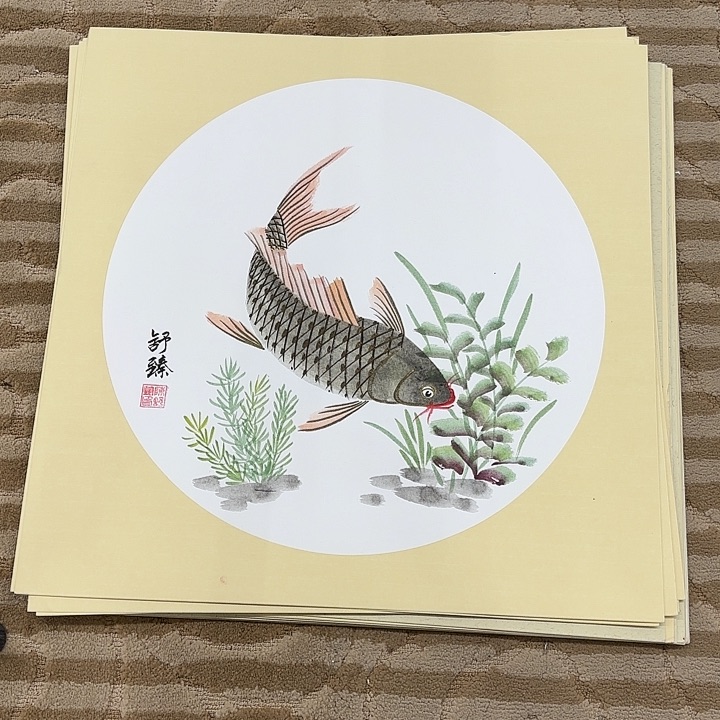 国画花鸟等图案为一体