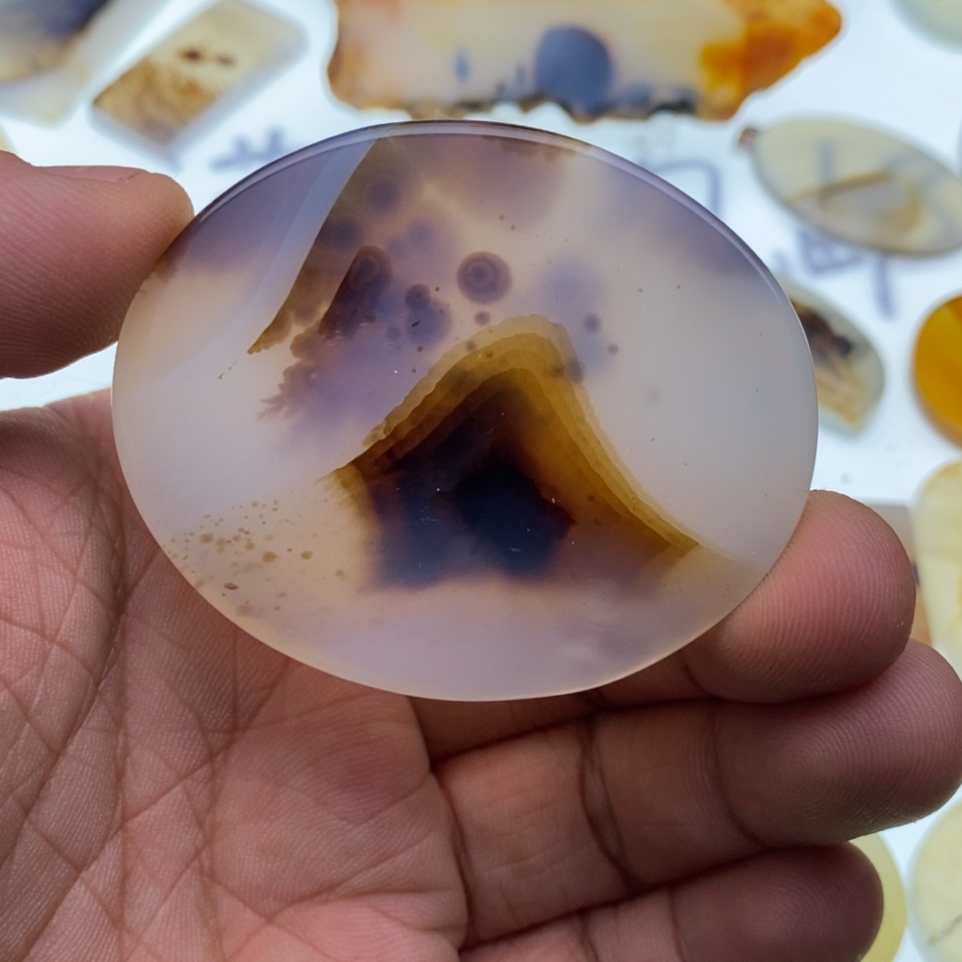 玛瑙/玉髓牌子足银镀金镶嵌