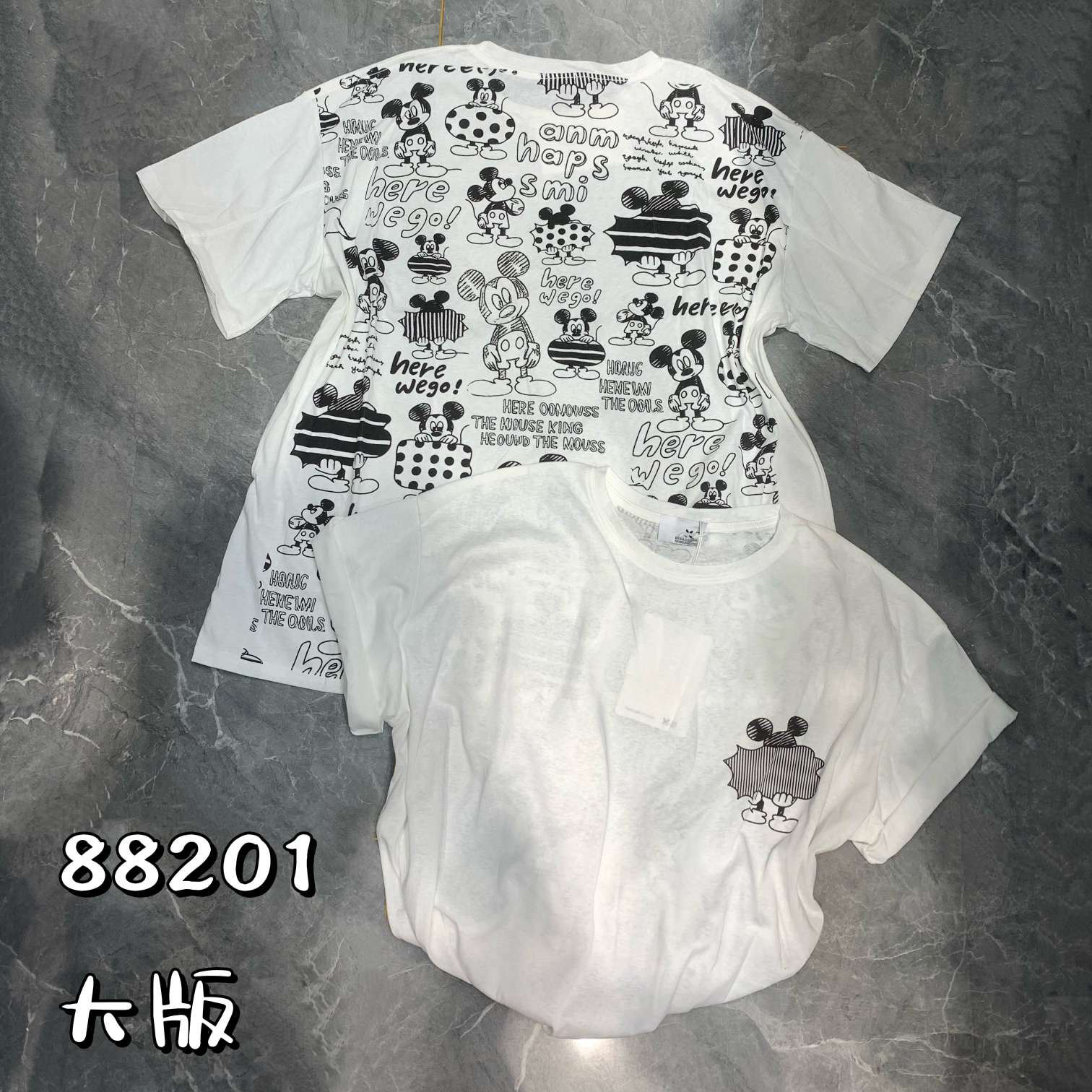 前后米奇88201宽松大版减龄短袖T恤大码女夏季小众休闲百搭