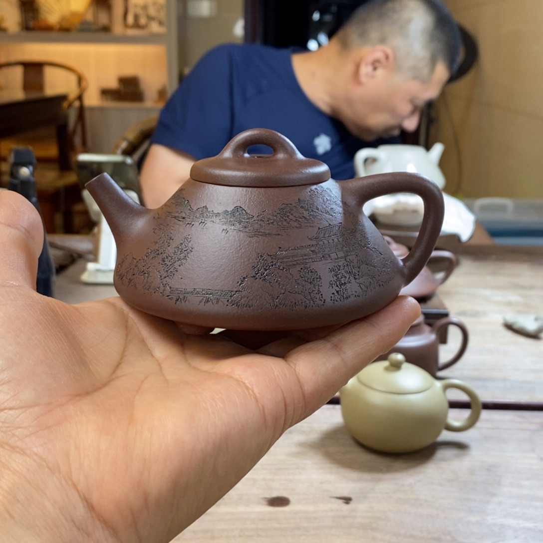 多***铁茶杯紫砂全手工底槽清子治石瓢