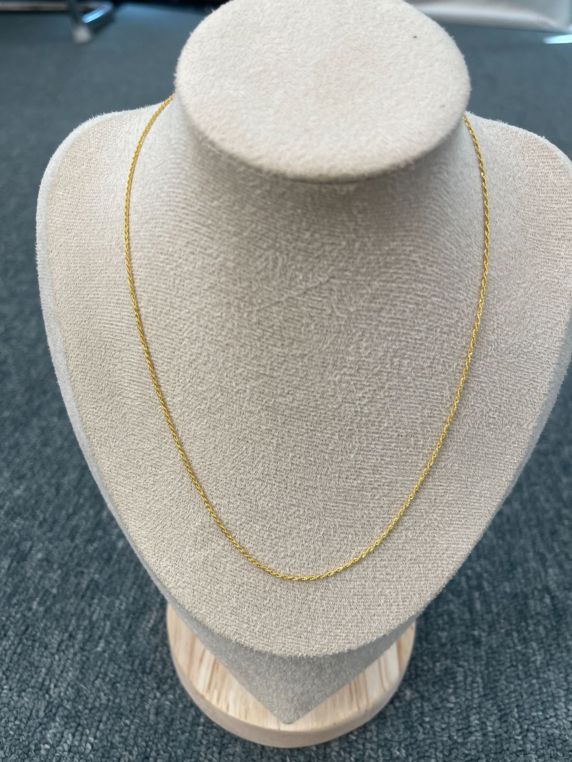 【质检发货】DY 18k金 进口战胜麻绳项链素链百搭 长约45cm