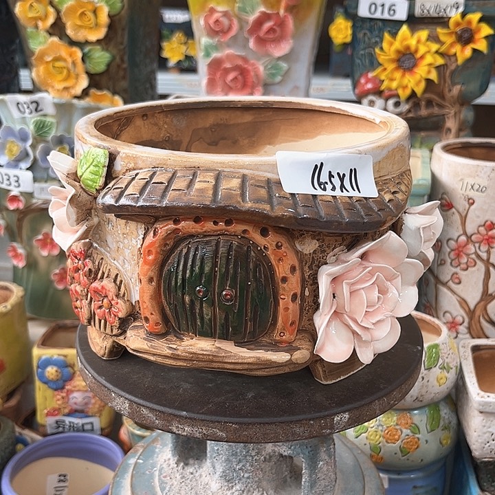 紫砂花盆粗陶材质多肉花盆