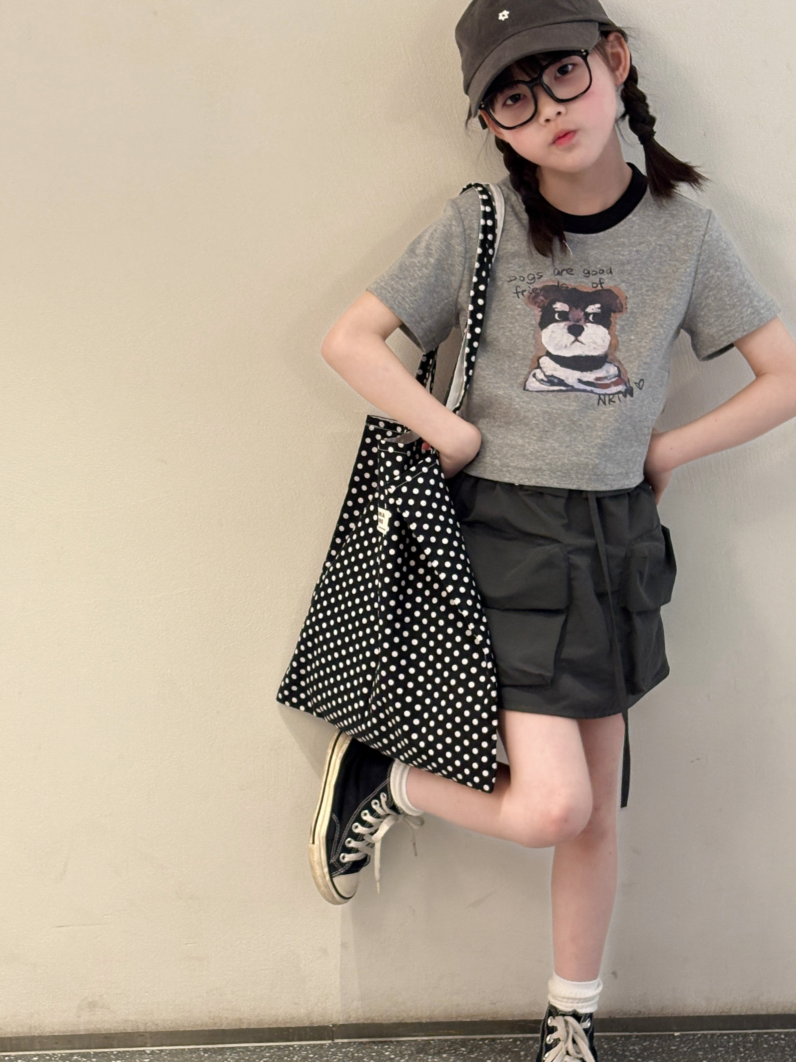 可爱狗狗女童印花T恤夏款儿童2025新款韩系洋气短袖上衣25278