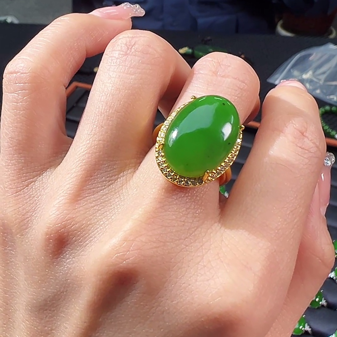 和田玉（碧玉）合金戒指