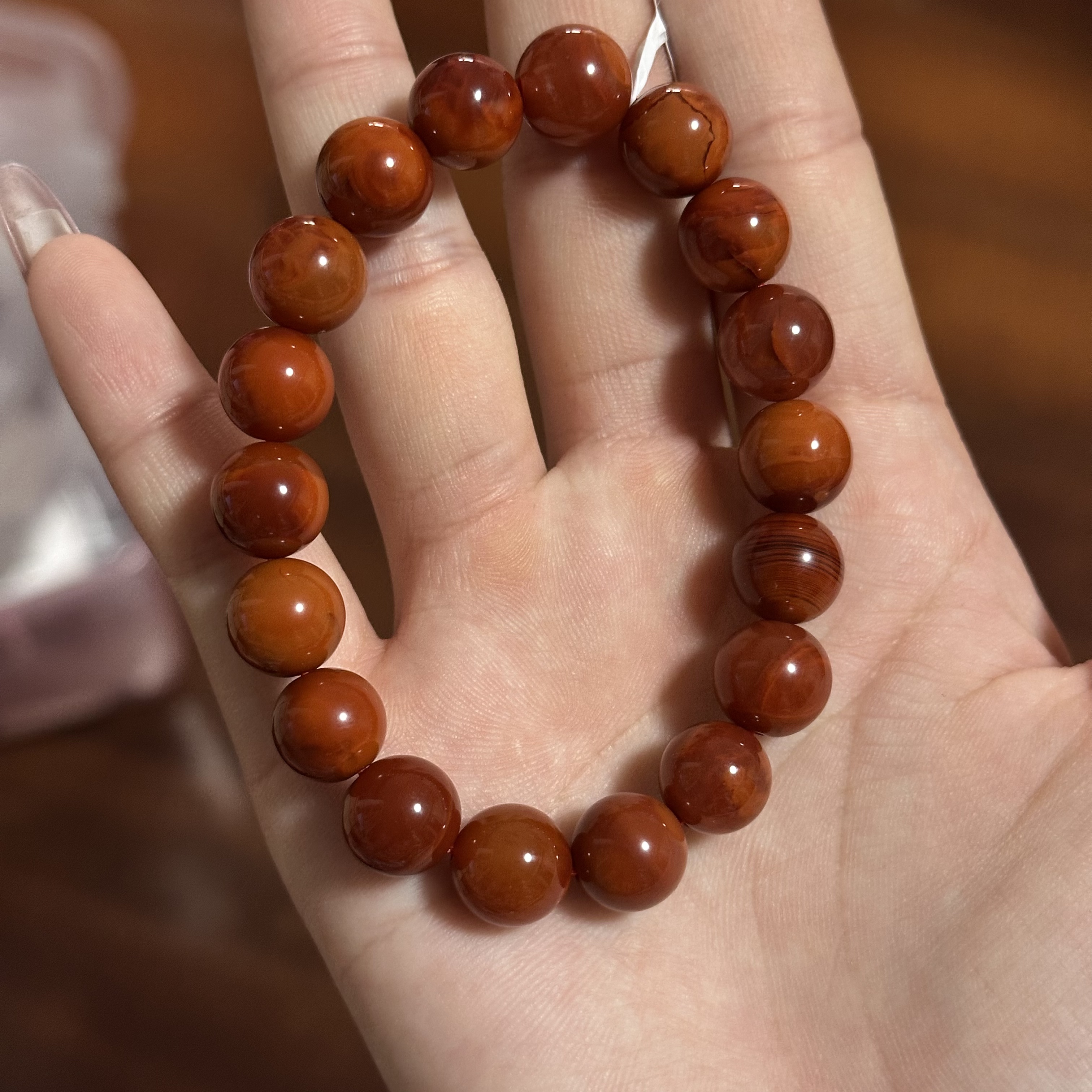 川料原矿南红单圈手串（定向s）