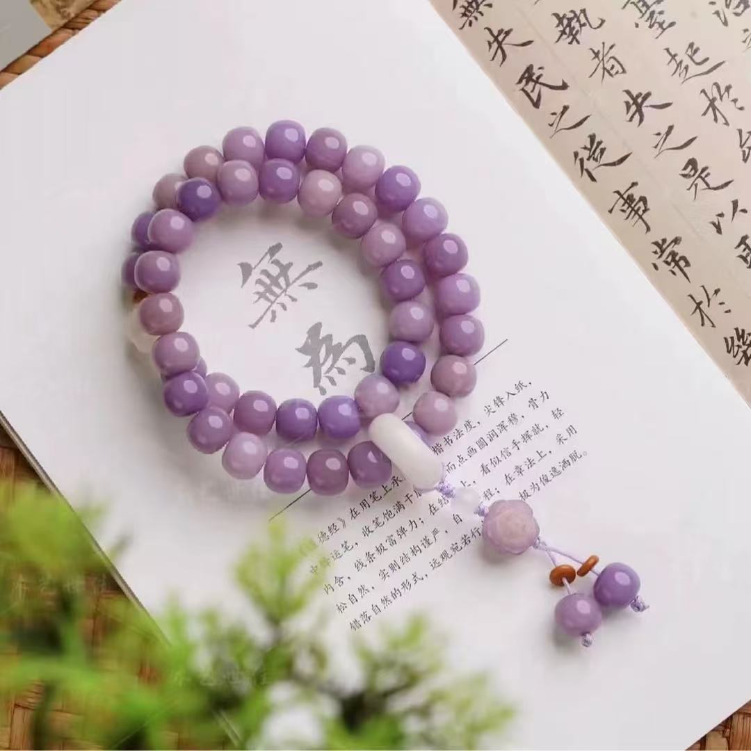 Z37紫菩提10mm双圈山茶花款 无礼盒