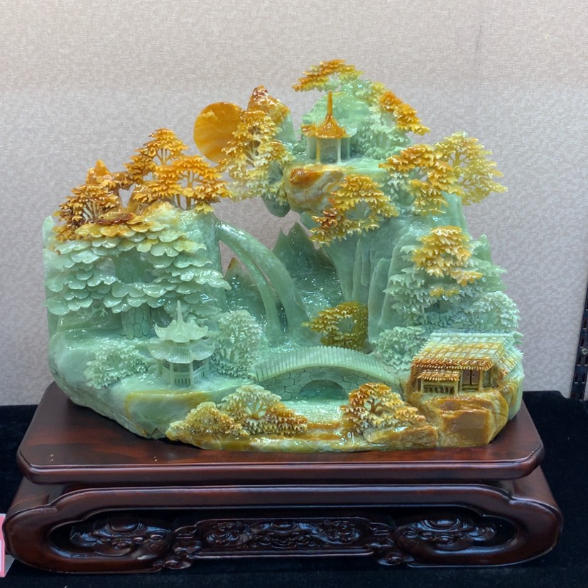 【闪购商品】未镶嵌蛇纹石玉摆件覆膜