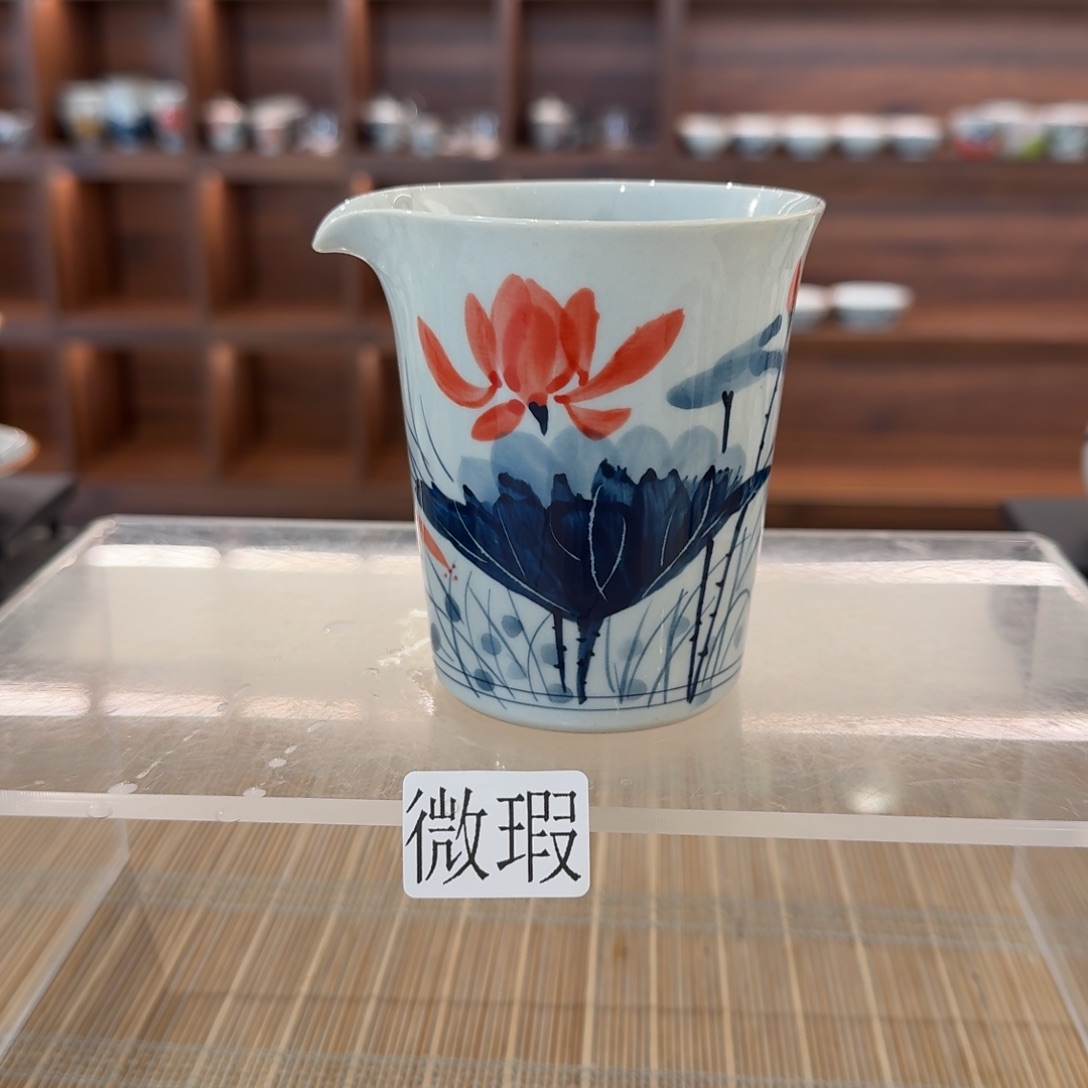 釉下手绘茶具微瑕