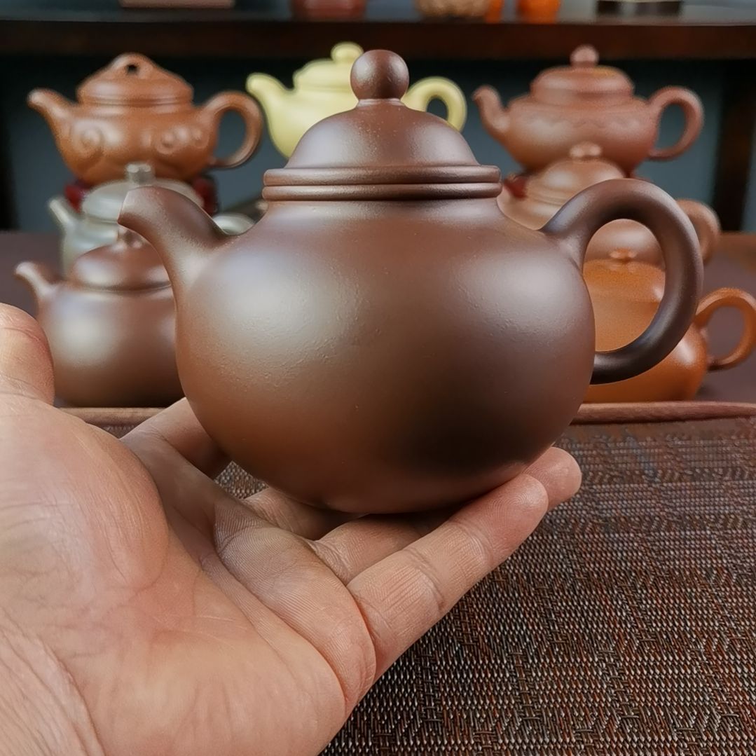 紫砂茶壶老紫泥大亨掇球480CC徐敏
