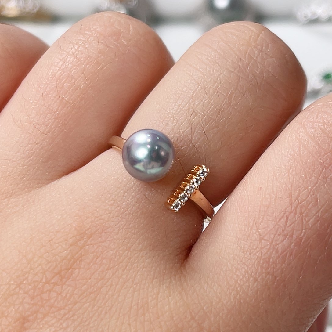 海水珍珠戒指银S925镶嵌