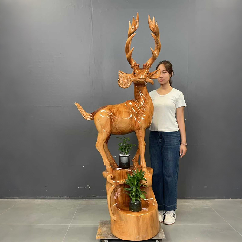 香樟木根雕梅花鹿花架实木树桩家用阳台花架底座树根摆件架根艺