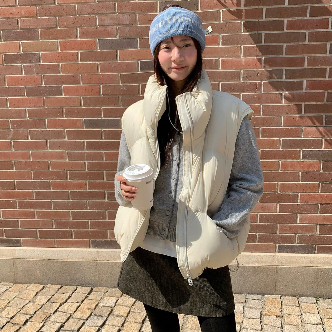 DD-1515立领百搭无袖休闲蓬松鹅马甲