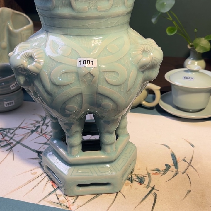 轻***叶杯子瓷1081 青鸾汝瓷汝州发货