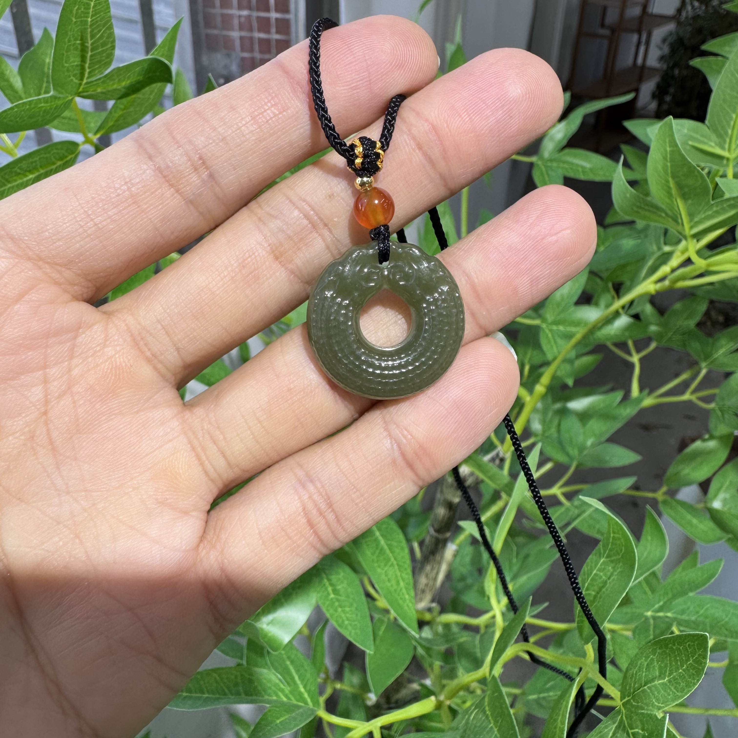 和田玉青玉双龙护主吊坠24mm珠宝玉石 玉质温润细腻时尚