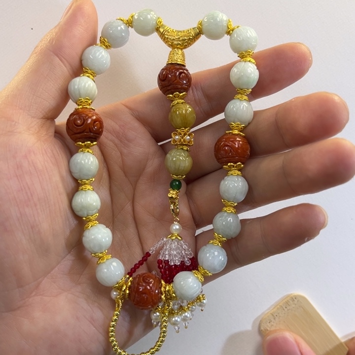 翡翠手链未镶嵌代编织