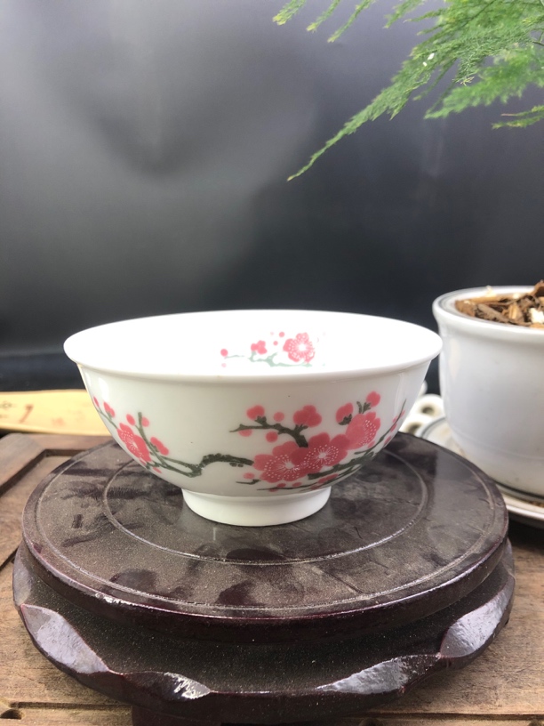 醴陵釉下彩贴花梅花12厘米饭碗高温瓷