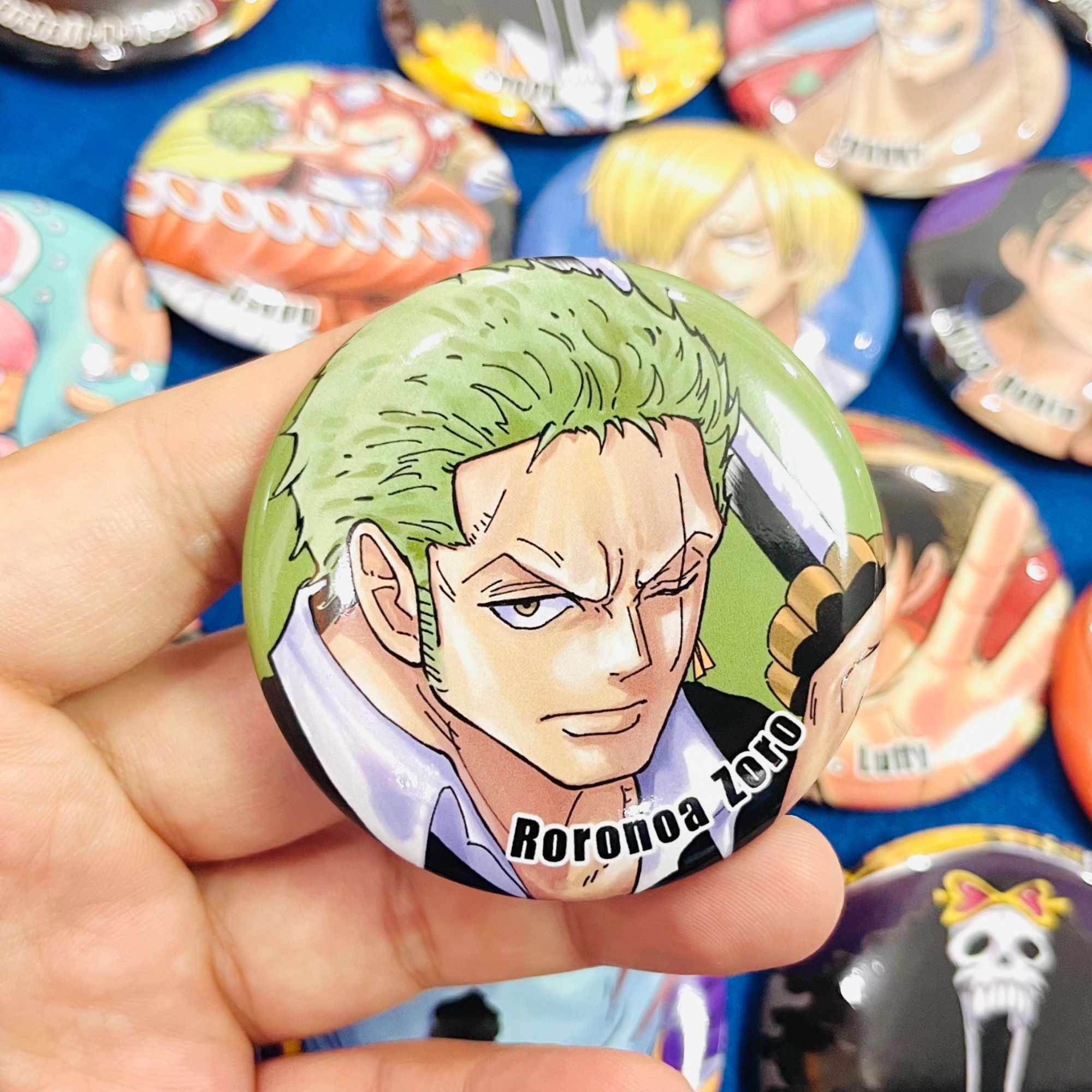 【二创自印】海贼王路飞索隆原画风手绘吧唧2.0