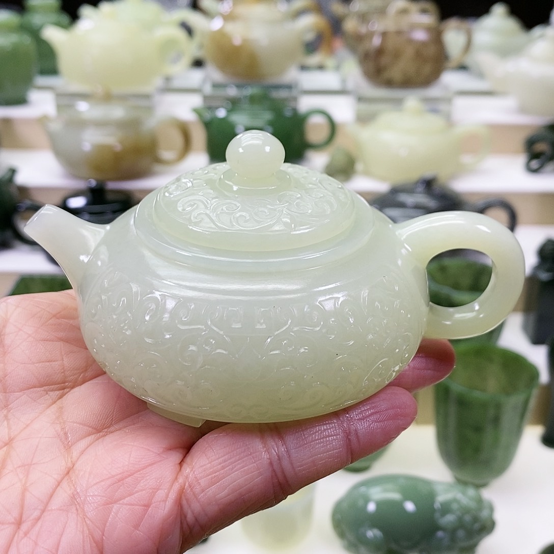 和田玉未镶嵌茶壶优**安