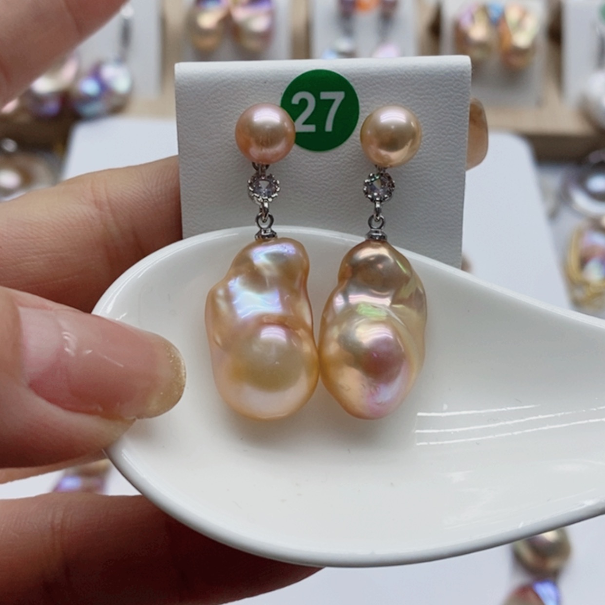 【闪购商品】淡水珍珠耳饰银S925镶嵌