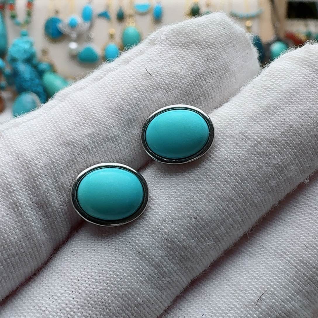 绿松石珠宝奇石银S925镶嵌