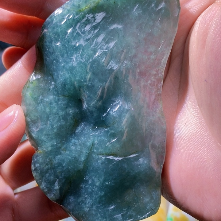 醉***风定制翡翠未镶嵌翡翠山水牌