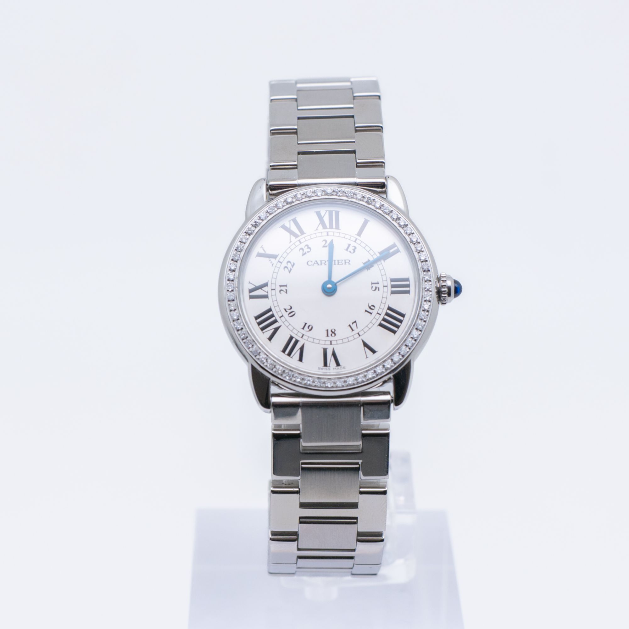 99新 Cartier/卡地亚 伦敦W6701004 29表径石英机芯精钢名表 单表