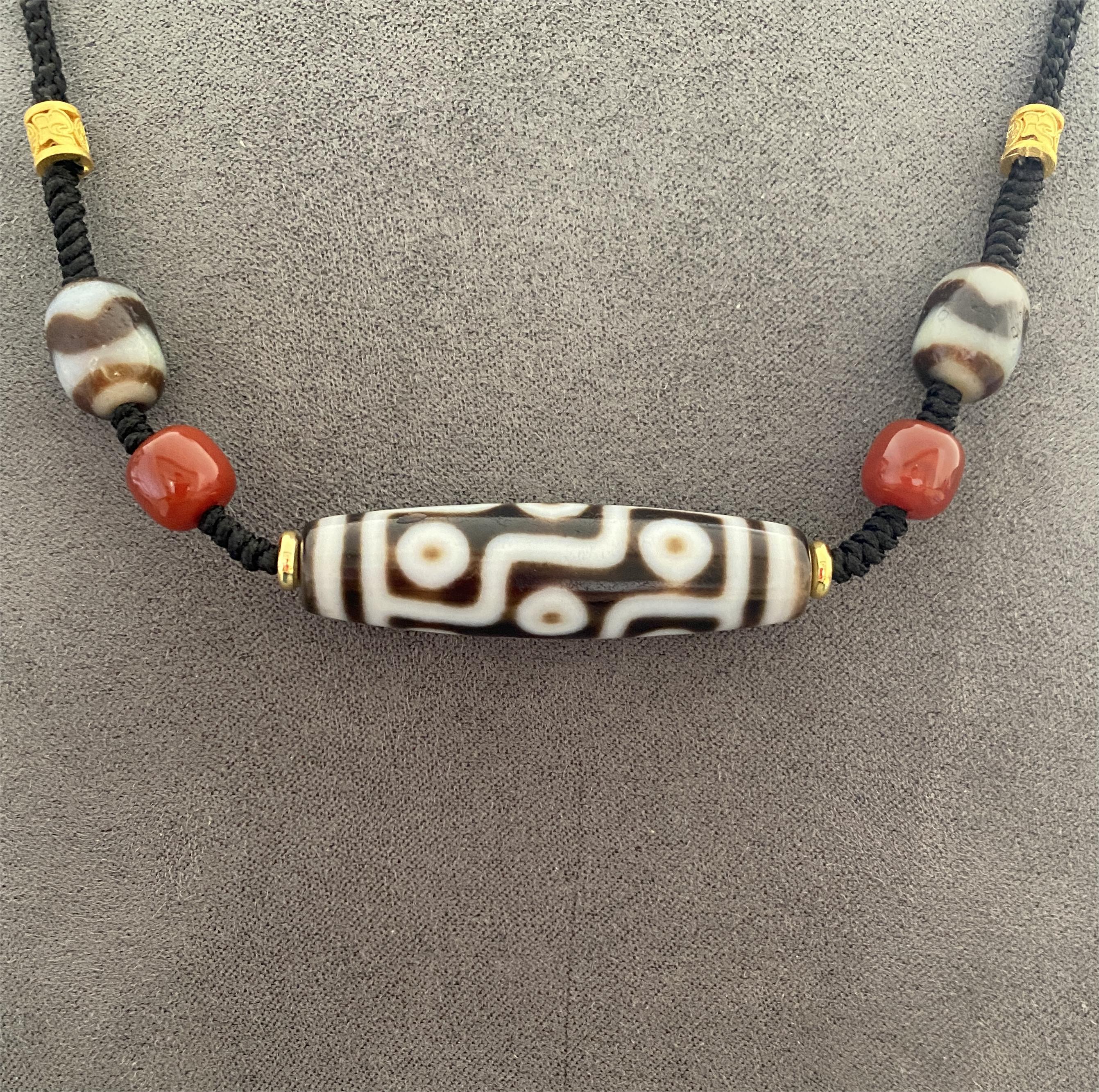 【一品臻宝】藏区回流老珠九眼天珠玛瑙古珠男女同款