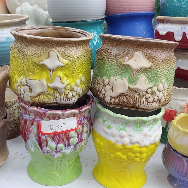 多肉绿植陶瓷花盆9.9包邮，有孔