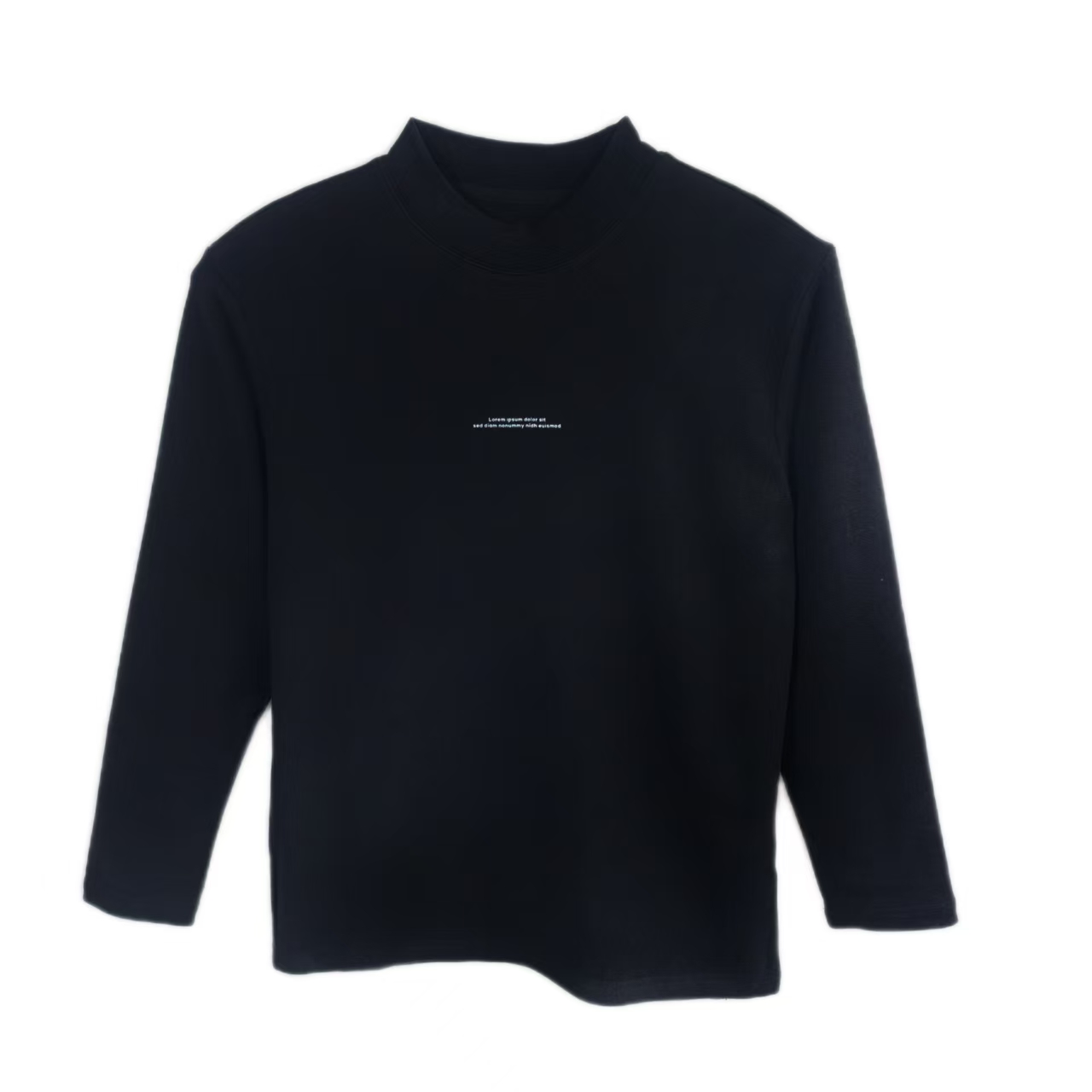 BNLM054男士秋冬长袖T恤休闲时尚百搭舒适纯色德绒半高领长袖T恤