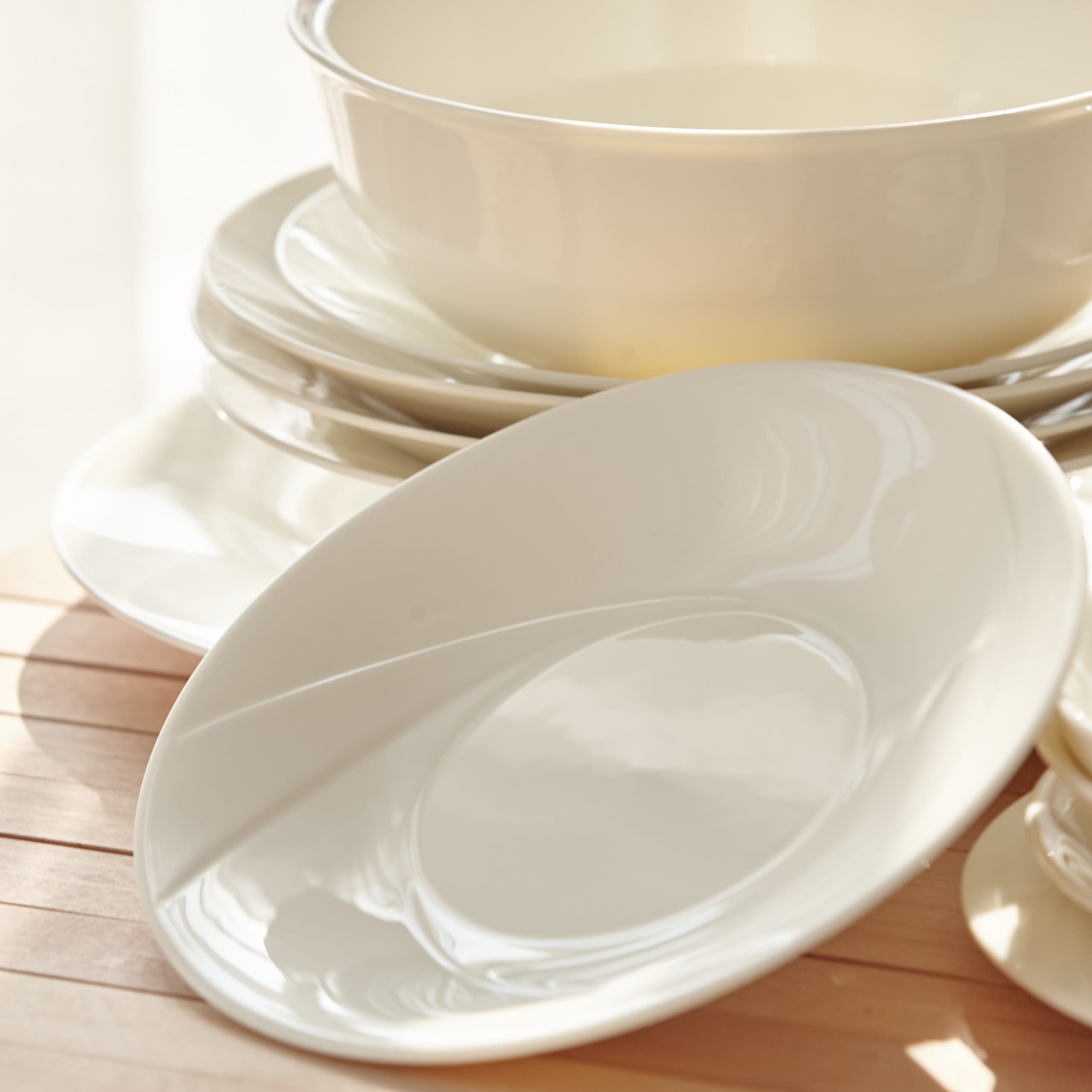 【维也纳白】高石英瓷简约陶瓷餐具碗盘家用吃饭安全白瓷