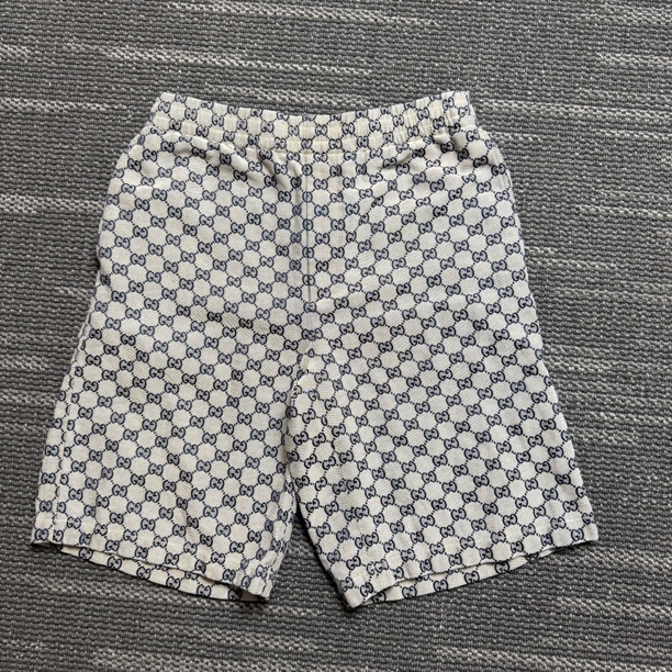 99新 GUCCI/古驰 拼色双G满印Logo休闲短裤/46码/1442