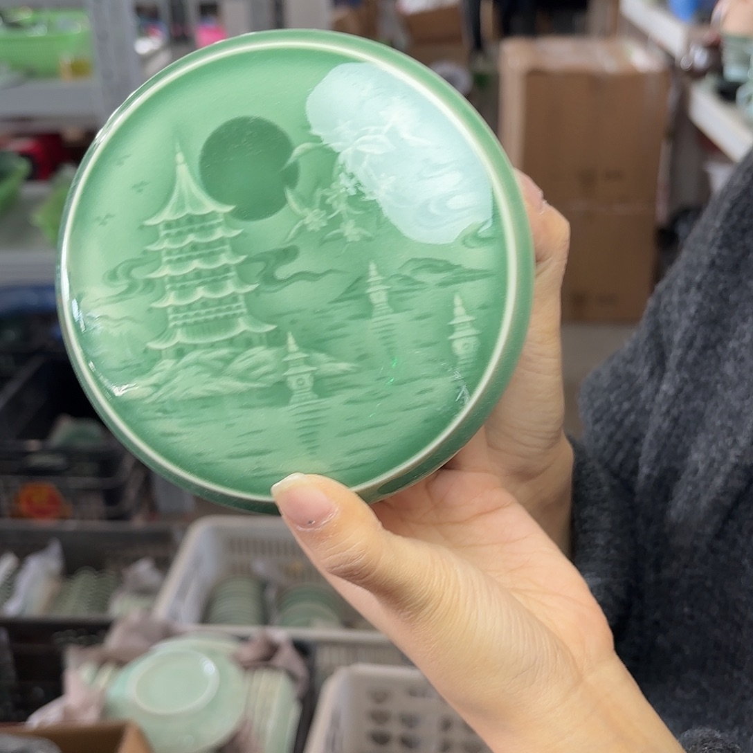 龙泉云间青瓷小米茶器