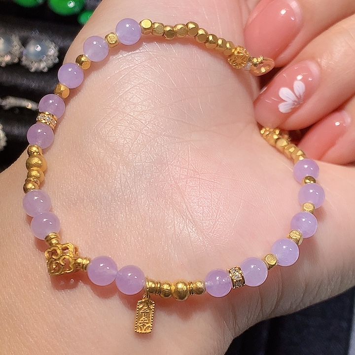 翡翠18K金镶嵌手链