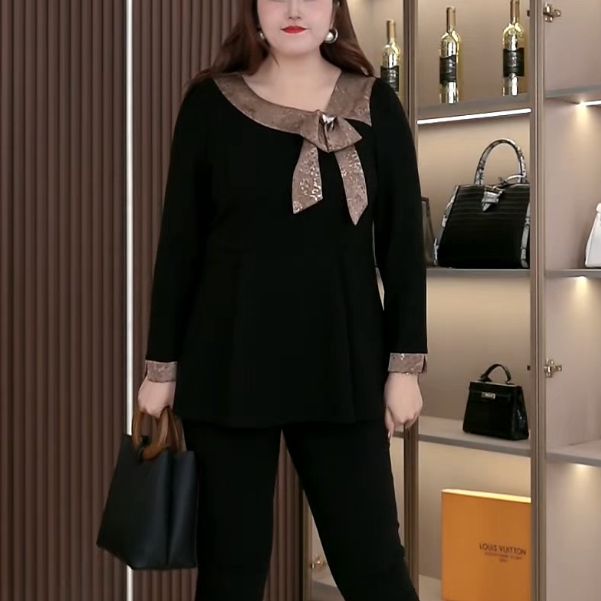 【现现】大码女装秋季新款时尚设计感蝴蝶结高级上衣ZSX25A0194 