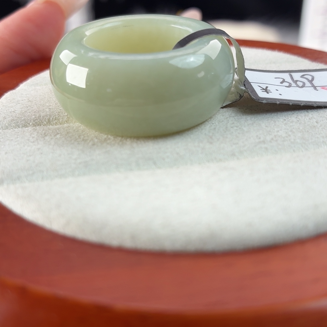 和田玉未镶嵌戒指r60奶蓝墩墩18.1