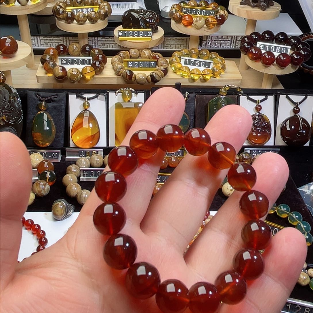 琥珀手链未镶嵌洪****喜缅甸