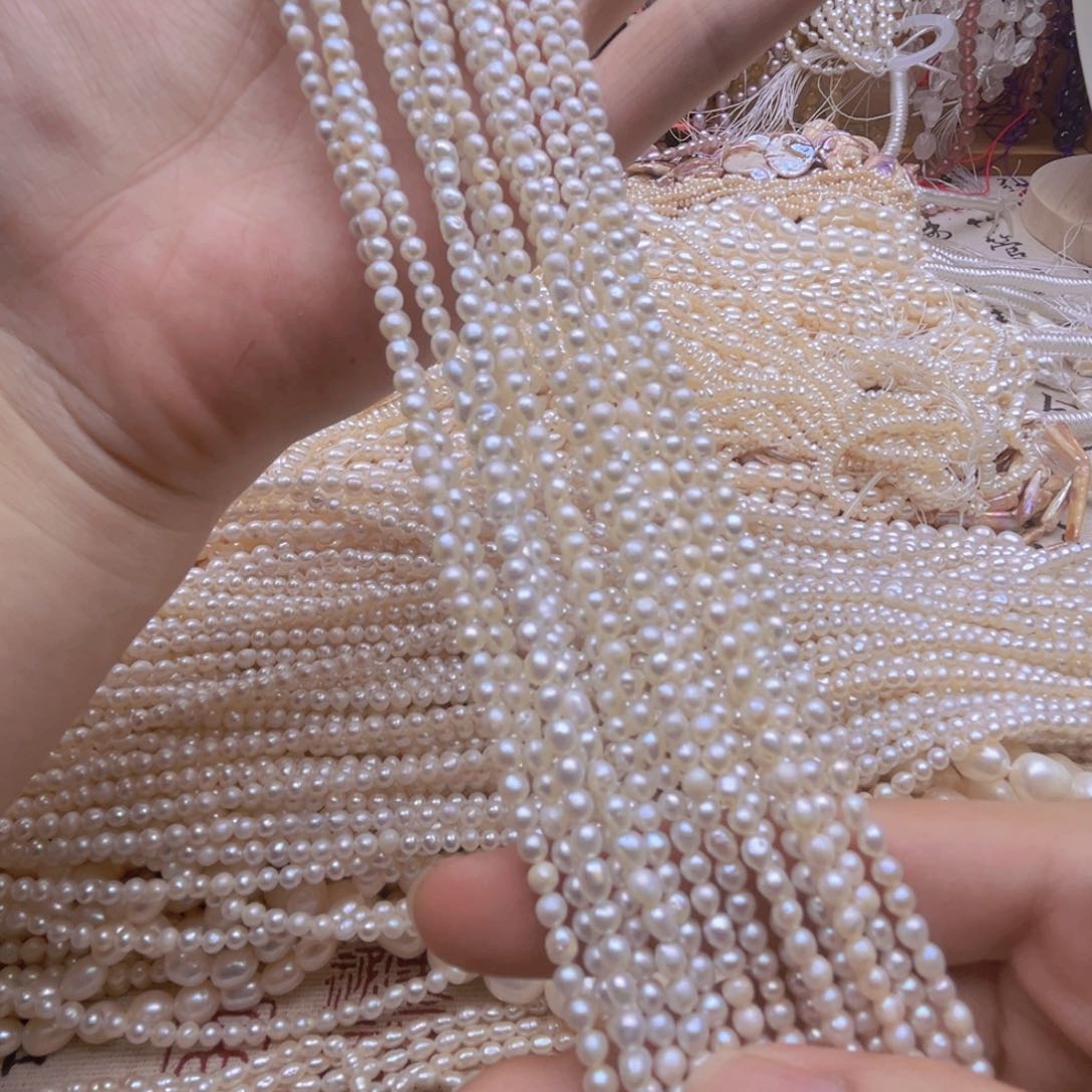 未镶嵌淡水珍珠珠宝奇石卡3.5小米淡水珍珠