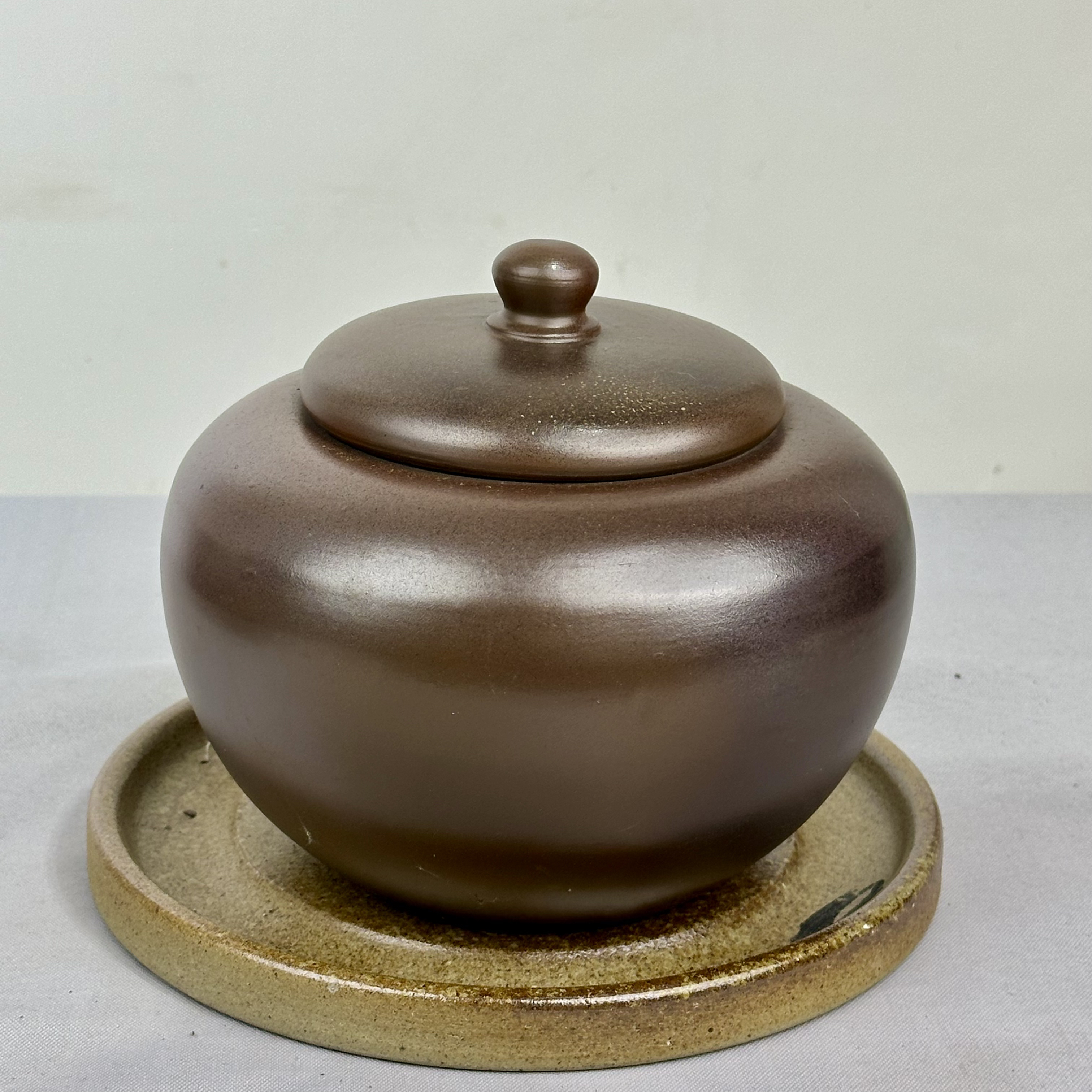 （微瑕）大苹果手工龙窑柴烧、密封粗陶紫陶罐茶叶罐存茶茶具罐子