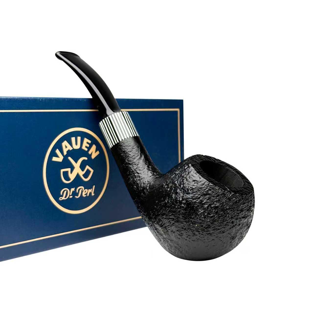 Vauen德国进口华云Hippo河马系列5842型喷砂面弯式石楠木烟斗