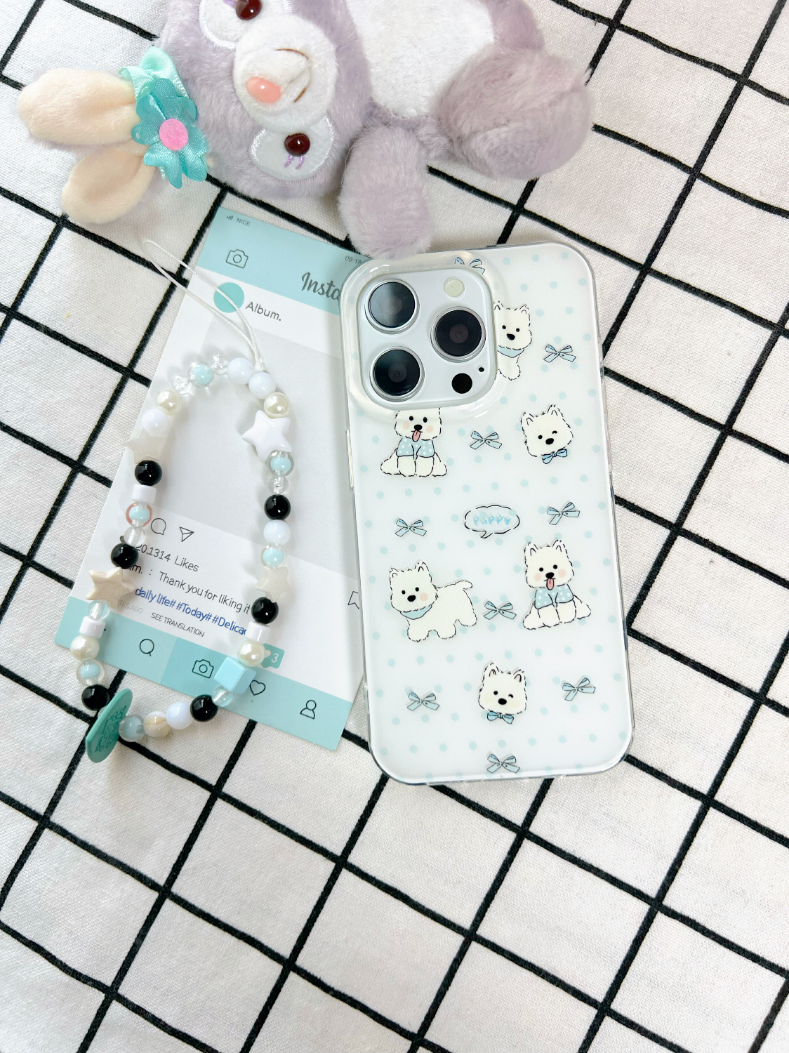 【36】可爱波点西高地手机壳适用苹果17iPhone16华为小米17oppovivo