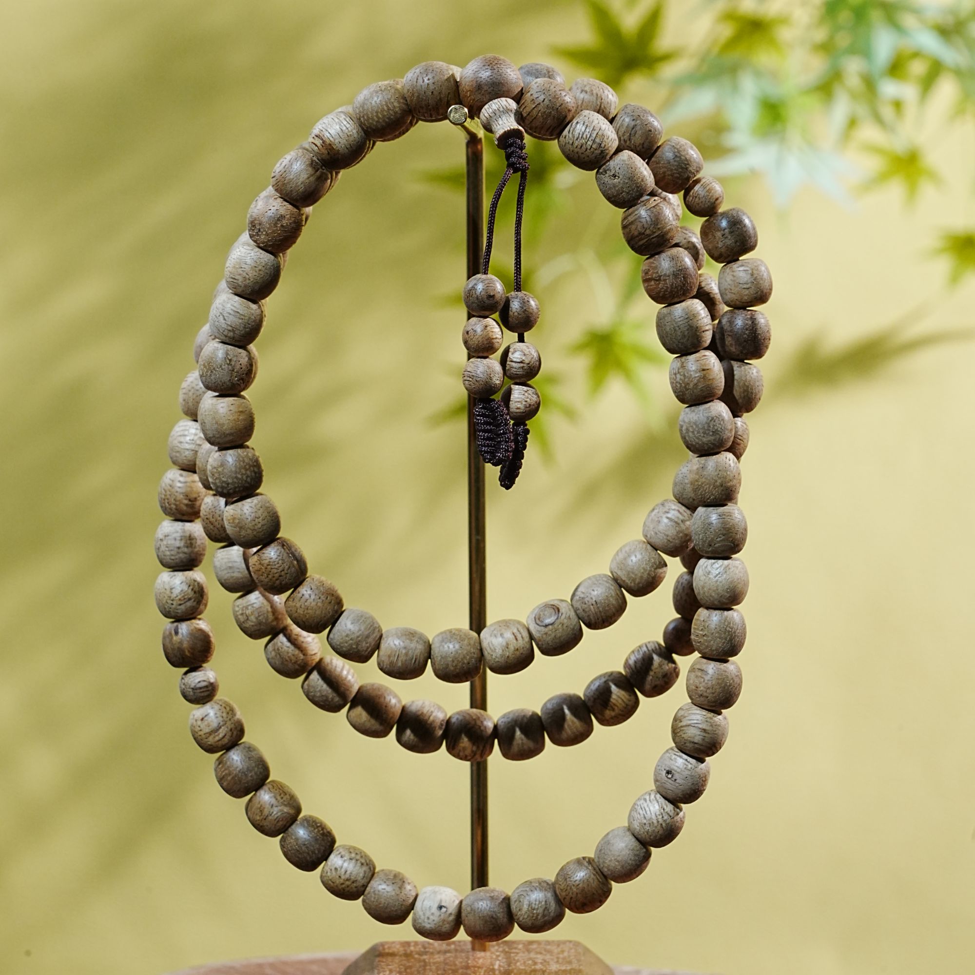 柬埔寨虫漏料桶珠多圈沉香手串 0.7*0.8cm15.39g T251008042  A